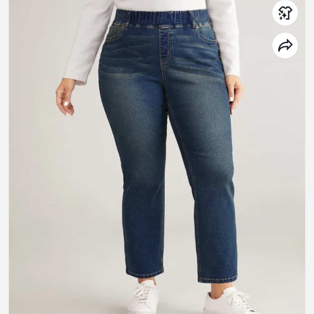 BloomChic Plus Size 3XL Vintage Straight Leg Elastic Waist Jeans us24